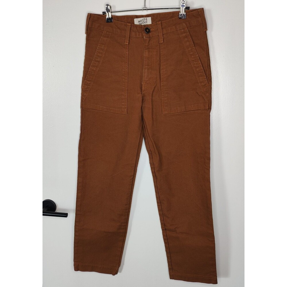 Naked & Famous Work Pants Mens 29x29 Brick Canvas Fatigue Japanese Denim